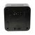 Schwarzer Funkwecker Rückseite mit Bedienelementen und Batteriefach