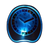 Blauer Lernwecker mit leuchtendem Zifferblatt, Zeigern und beleuchtetem Ring am Gehäuse