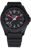 Reloj Traser P96 para hombre con esfera negra y manecillas rojas, correa de caucho negra