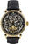 Reloj Carl von Zeyten para hombre, esfera esqueleto, correa de cuero negra, bisel dorado