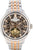 Reloj de hombre con esfera automática esqueleto, detalles dorados, correa de acero inoxidable