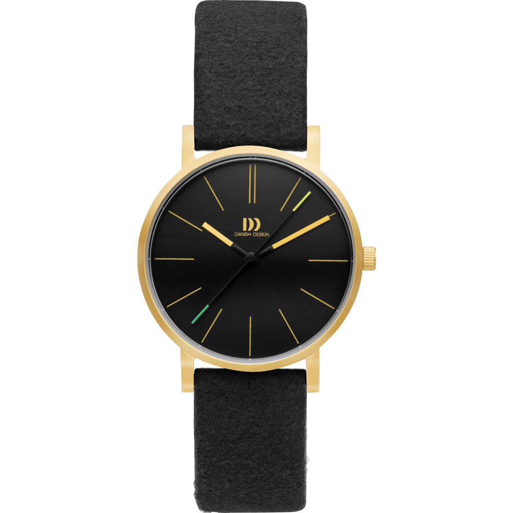 Danish Design Vira IV11Q1313 Damen Armbanduhr Schwarz • Schwarzes Lederarmband • Dänisches Minimaldesign
