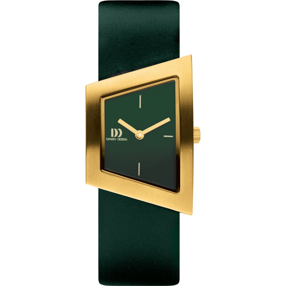 Danish Design Squeezy IV32Q1207 Damen Armbanduhr Grün • Asymmetrisches Trapezgehäuse • Mineralglas