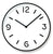Weiße Wanduhr mit schwarzem Ziffernring, römischen Zahlen und Zeigern