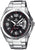 Reloj Casio Edifice para hombre: pulsera de metal plateado, esfera negra, indicador de fecha