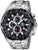 Reloj deportivo para hombre con correa de acero inoxidable, esfera negra, cronógrafo y taquímetro
