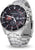 Cronógrafo para hombre con bisel negro, subesferas y brazalete de acero inoxidable