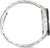 Vista de perfil de un reloj de pulsera para hombre de acero inoxidable con eslabones en la correa