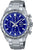 Reloj deportivo para hombre con cronógrafo, esfera azul y contadores de cronógrafo
