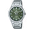 Reloj de hombre con esfera verde, correa de metal y ventana de fecha a las 3 en punto