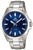 Reloj Casio Edifice para hombre con esfera azul, brazalete de acero inoxidable plateado y caja redonda