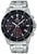 Reloj Casio EDIFICE para hombre, esfera negra con detalles rojos, correa de acero inoxidable