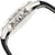 Pulsera de hombre, vista lateral con caja plateada y coronas negras