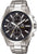 Reloj de hombre de acero inoxidable con esfera de cronógrafo, contraste azul oscuro y correa de metal