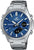 Pulsera de hombre Casio Edifice con esfera azul, correa de acero inoxidable y fecha