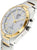 Pulsera de hombre, caja plateada con bisel dorado y corona visible