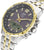Reloj de hombre con esfera negra, bisel amarillo y caja de acero inoxidable
