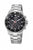 Reloj de hombre con esfera negra y pulsera de acero inoxidable plateado