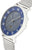 Reloj solar para hombre con esfera azul, caja plateada y correa de malla