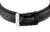 Pulsera de hombre: correa de cuero negra con hebilla de metal y costuras rojas