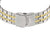 Pulsera de hombre con correa plateada y rayas doradas, cierre desplegable