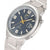 Reloj de hombre con caja de acero inoxidable, esfera azul oscuro y manecillas doradas