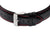 Pulsera de hombre con correa de cuero negra, hebilla de metal y pespuntes decorativos rojos