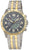 Reloj de hombre bicolor: correa de titanio, esfera gris oscuro, detalles amarillos