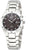 Reloj de mujer con pulsera de acero inoxidable, esfera negra y visualización de fecha