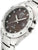 "Reloj de mujer con caja de acero inoxidable, esfera y manecillas negras, corona lateral"