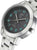 Reloj de mujer con esfera negra, caja de acero inoxidable y corona lateral