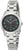 Reloj de mujer con esfera negra y brazalete de acero inoxidable, bisel redondo