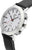 "Reloj de mujer con caja redonda plateada, esfera blanca y corona"