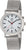 Reloj de pulsera de acero inoxidable para mujer con correa de malla plateada y esfera blanca