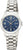 "Reloj de mujer con correa de acero inoxidable, esfera y manecillas azules, logo ETT"