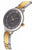 Pulsera de mujer con correa bicolor, esfera oscura y corona dorada