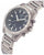 Reloj de mujer frontal con corona y pulsadores, esfera azul, correa de metal