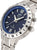 "Reloj de mujer con caja redonda de titanio, esfera azul, números arábigos y corona"