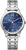 "Reloj de mujer con esfera azul, números romanos, brazalete de acero inoxidable plateado, Eco-Drive"