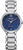 Reloj de mujer con esfera azul, marcadores de hora romanos y correa plateada de acero inoxidable