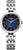 Reloj de mujer con esfera azul y correa de acero inoxidable, bisel redondo