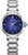 Reloj de mujer con pulsera de acero, esfera redonda azul e índices de diamantes