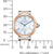 Reloj de mujer con esfera azul, bisel en oro rosa y brazalete bicolor de acero inoxidable