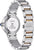 Fondo de reloj para mujer con impresión y pulsera de acero inoxidable, tornillos visibles en el borde