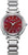 "Reloj Citizen para mujer con brazalete de acero inoxidable plateado y esfera roja"