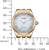 Reloj de mujer con esfera azul, números romanos y pulsera de metal dorado
