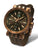 Reloj de hombre con caja color bronce, esfera oscura y correa oscura