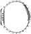 Reloj de mujer en perfil lateral con caja y pulsera de acero inoxidable