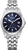"Reloj de mujer con esfera azul y correa de acero inoxidable, Eco-Drive, bisel redondo"