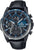 Reloj deportivo para hombre con esfera azul y negra, cronógrafo, correa de cuero negra